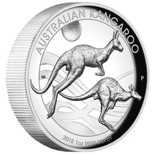 Perth-Mint-New-Release:-Australian-Kangaroo-2018-1-Oz-Silver-Proof-High-Relief-Coin